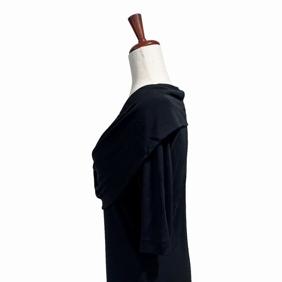 Escada Draped Cowlneck Dress Size 38 US 6 Women's Black Formal Holiday (8) - Picture 3 of 10